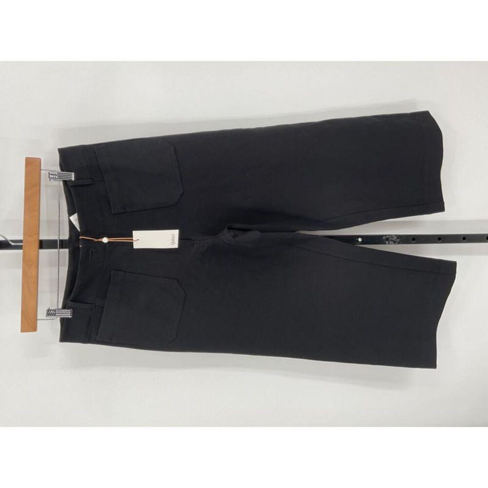 Quince ultra stretch ponte cropped wide leg pants Black 14